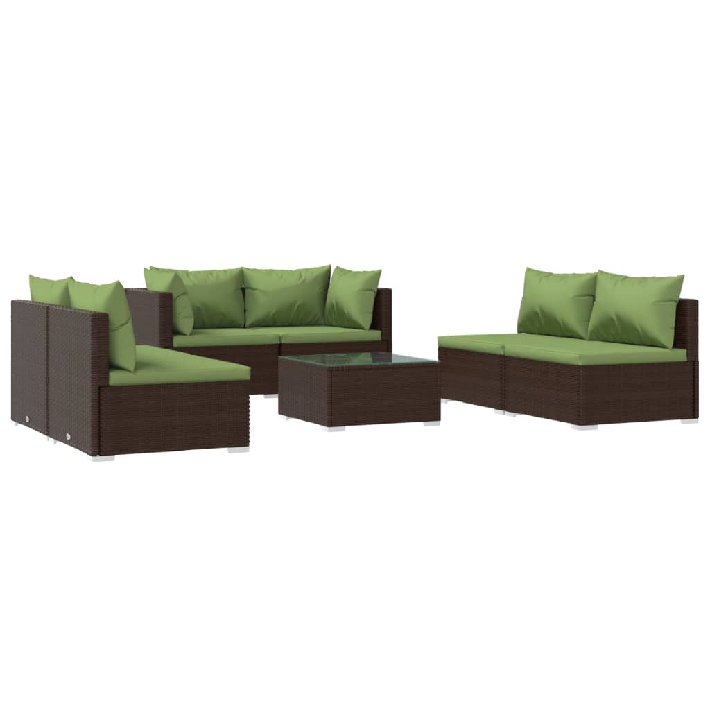 7-Delige Loungeset Met Kussens Poly Rattan 1