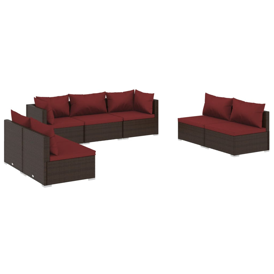7-Delige Loungeset Met Kussens Poly Rattan 1