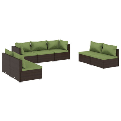 7-Delige Loungeset Met Kussens Poly Rattan 1