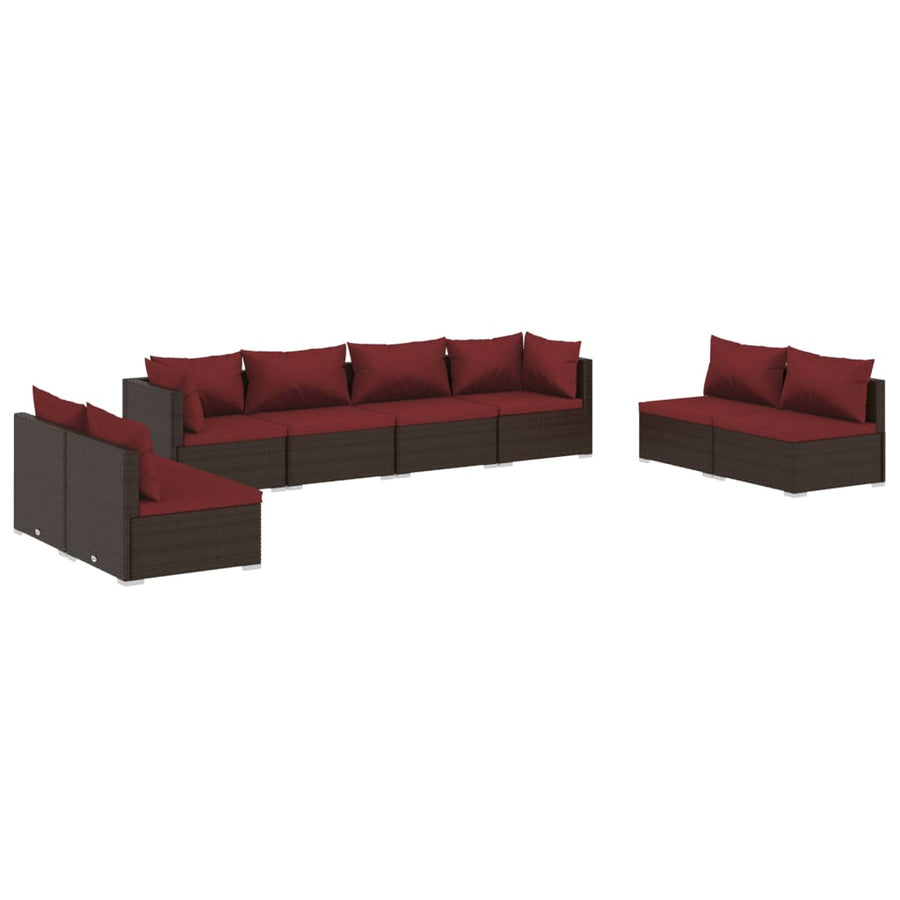 8-Delige Loungeset Met Kussens Poly Rattan 1