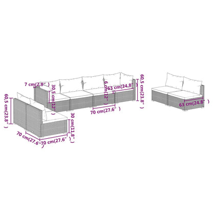 8-Delige Loungeset Met Kussens Poly Rattan 1