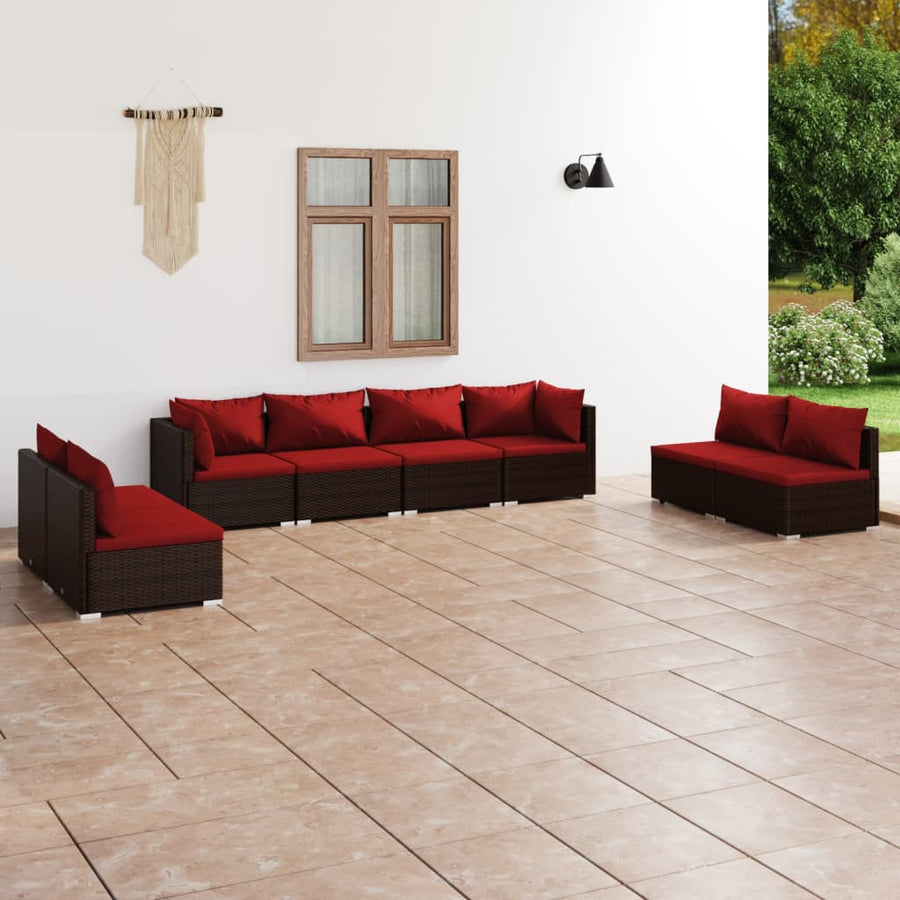 8-Delige Loungeset Met Kussens Poly Rattan 1