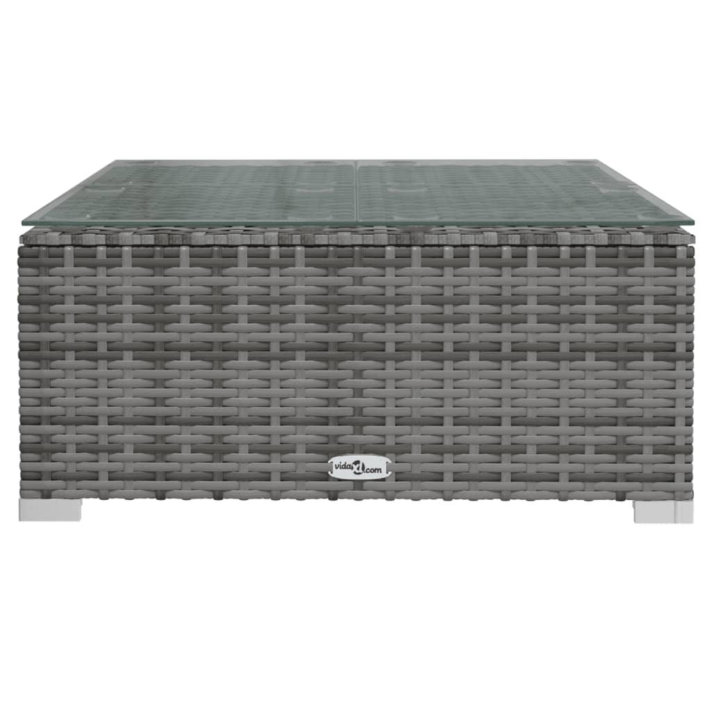 9-delige Loungeset met kussens poly rattan grijs