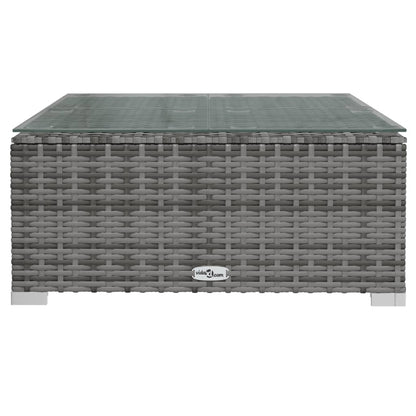 9-delige Loungeset met kussens poly rattan grijs