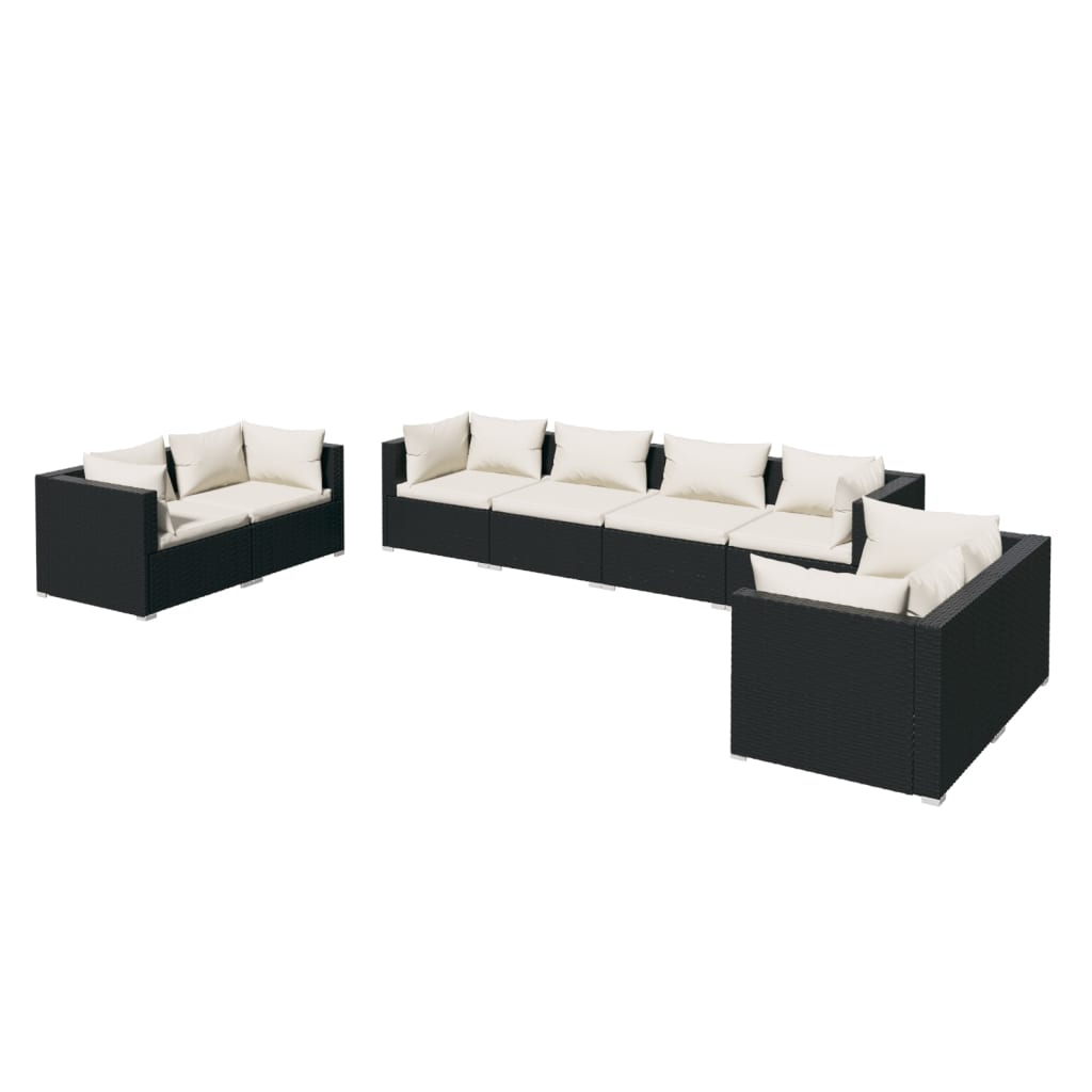 8-Delige Loungeset Met Kussens Poly Rattan 1