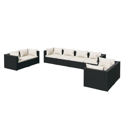8-Delige Loungeset Met Kussens Poly Rattan 1