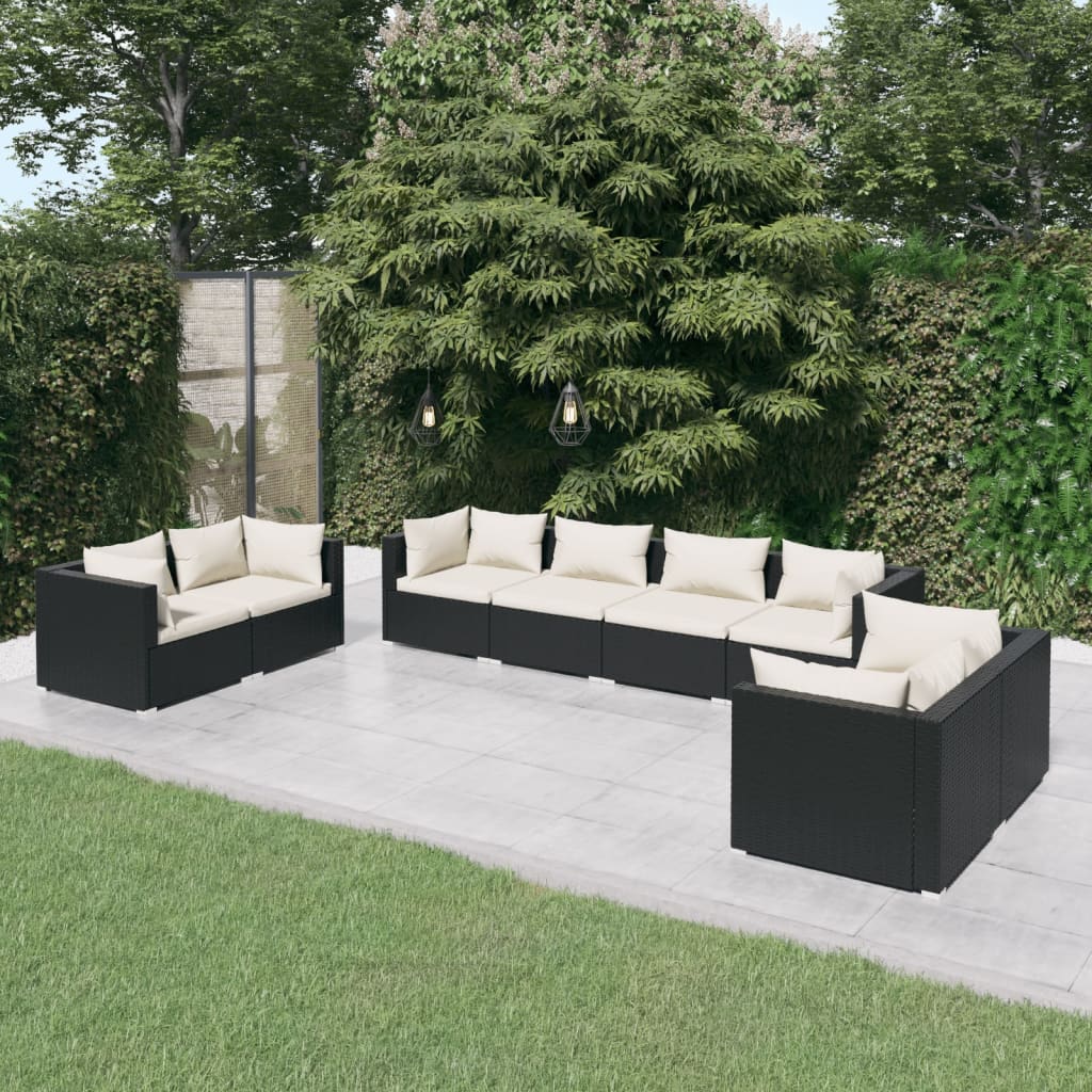 8-Delige Loungeset Met Kussens Poly Rattan 1