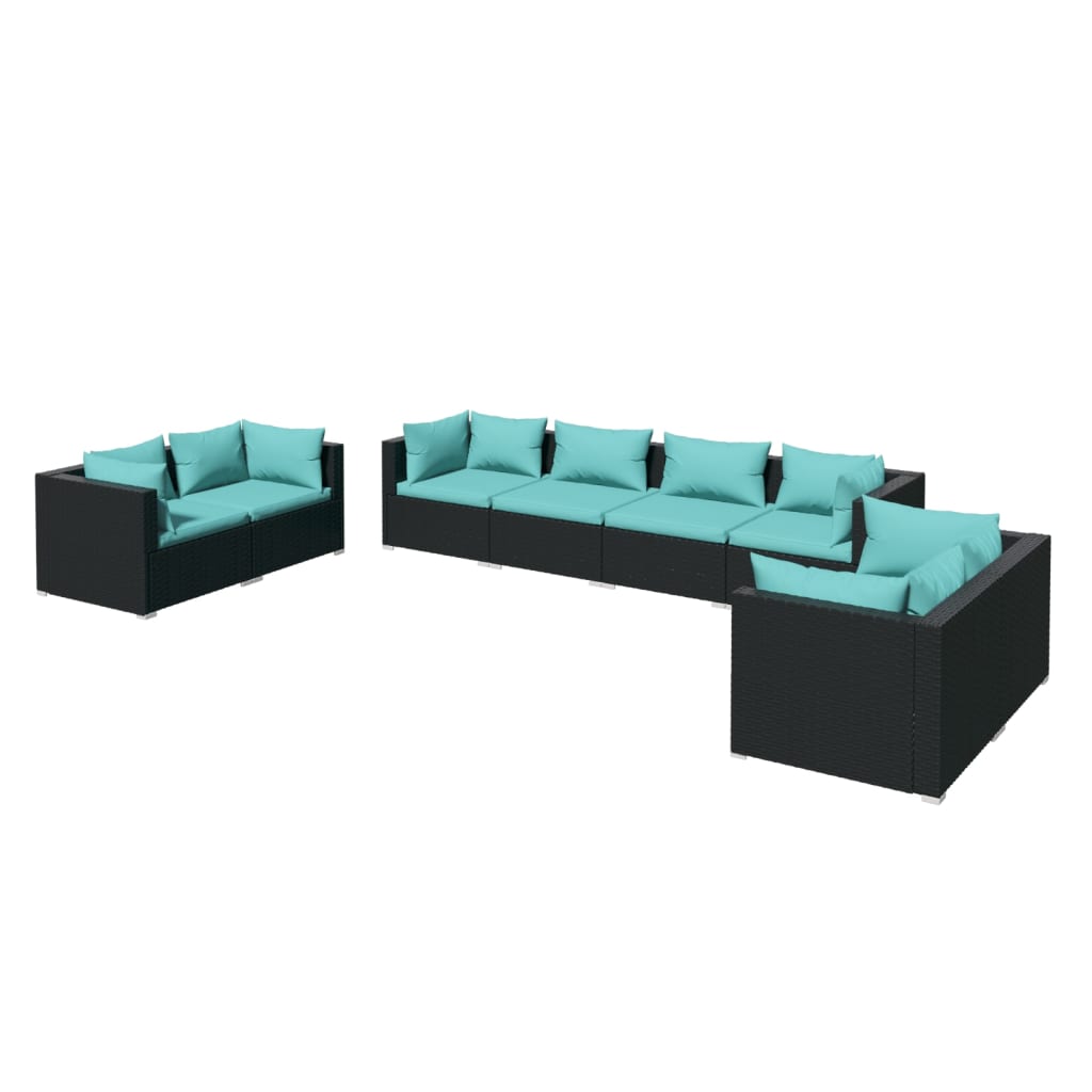 8-Delige Loungeset Met Kussens Poly Rattan 1