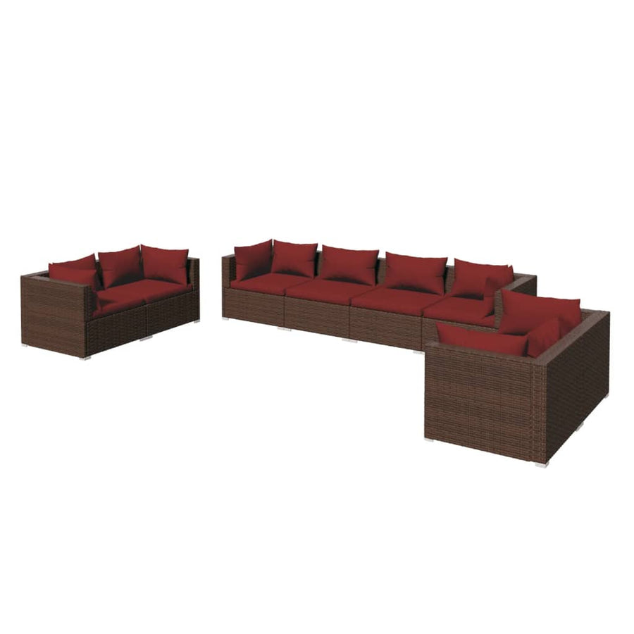8-Delige Loungeset Met Kussens Poly Rattan 1