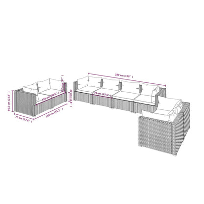 8-Delige Loungeset Met Kussens Poly Rattan 1