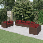 Loungeset 8-delig poly rattan bruin