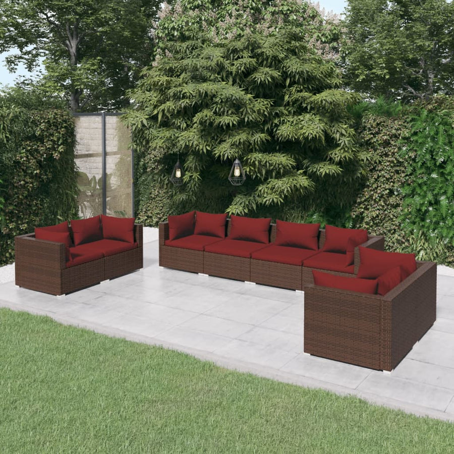 8-Delige Loungeset Met Kussens Poly Rattan 1