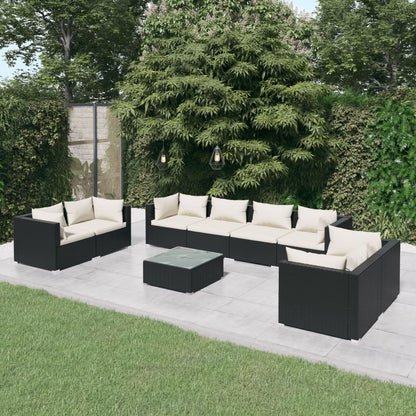 9-Delige Loungeset Met Kussens Poly Rattan 1
