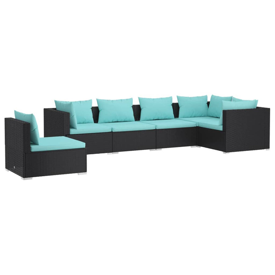6-Delige Loungeset Met Kussens Poly Rattan 1