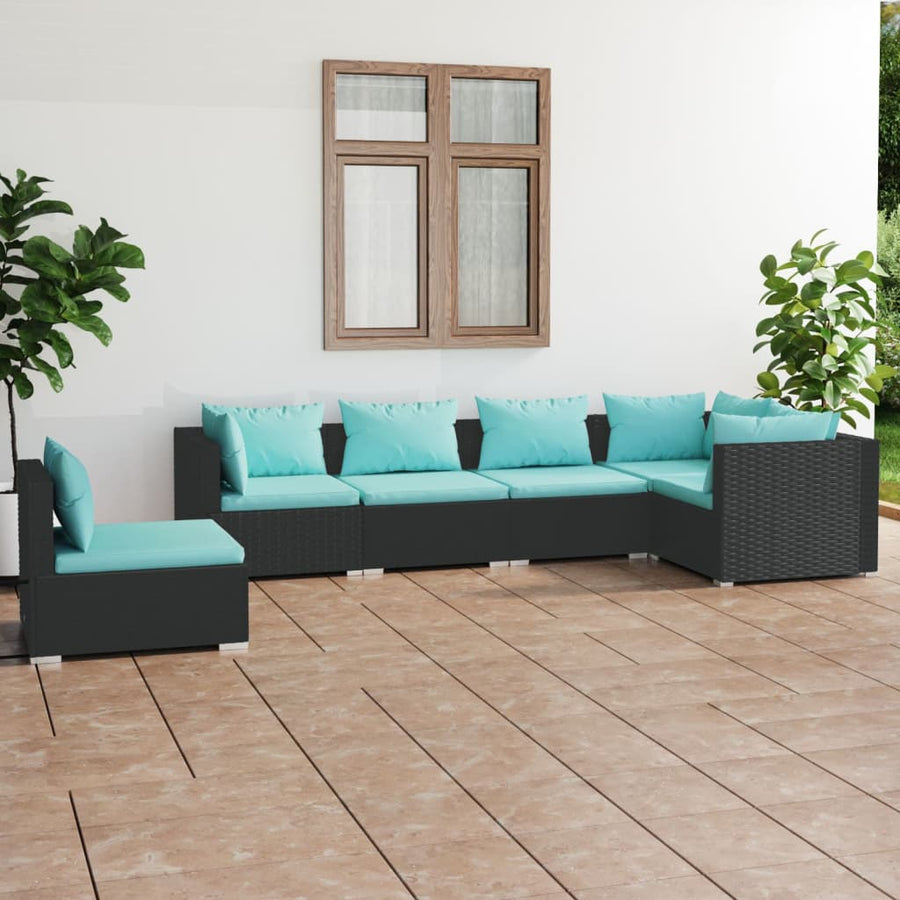 6-Delige Loungeset Met Kussens Poly Rattan 1
