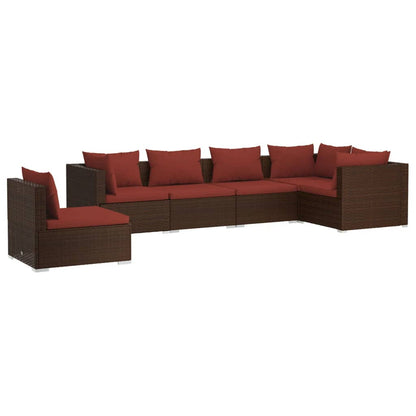 6-Delige Loungeset Met Kussens Poly Rattan 1