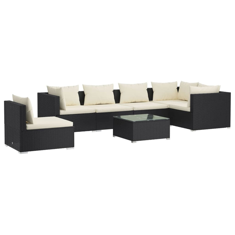 7-Delige Loungeset Met Kussens Poly Rattan 1