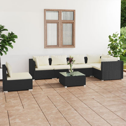 7-Delige Loungeset Met Kussens Poly Rattan 1