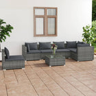 Loungeset 7-delig poly rattan grijs