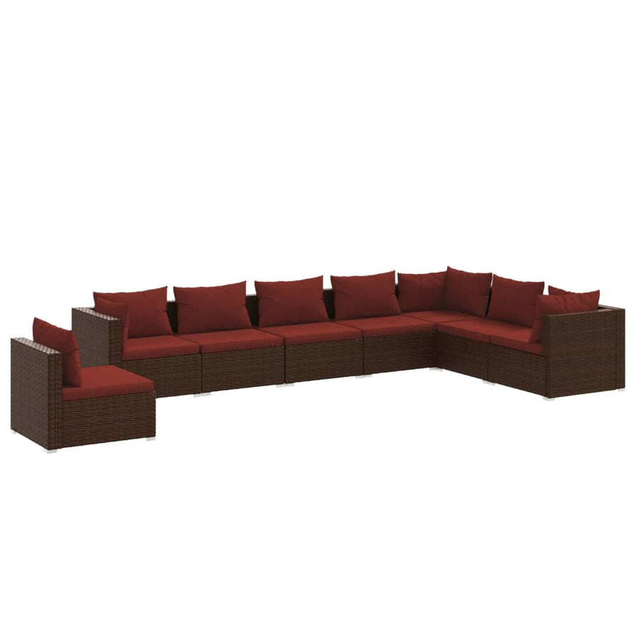 8-Delige Loungeset Met Kussens Poly Rattan 1