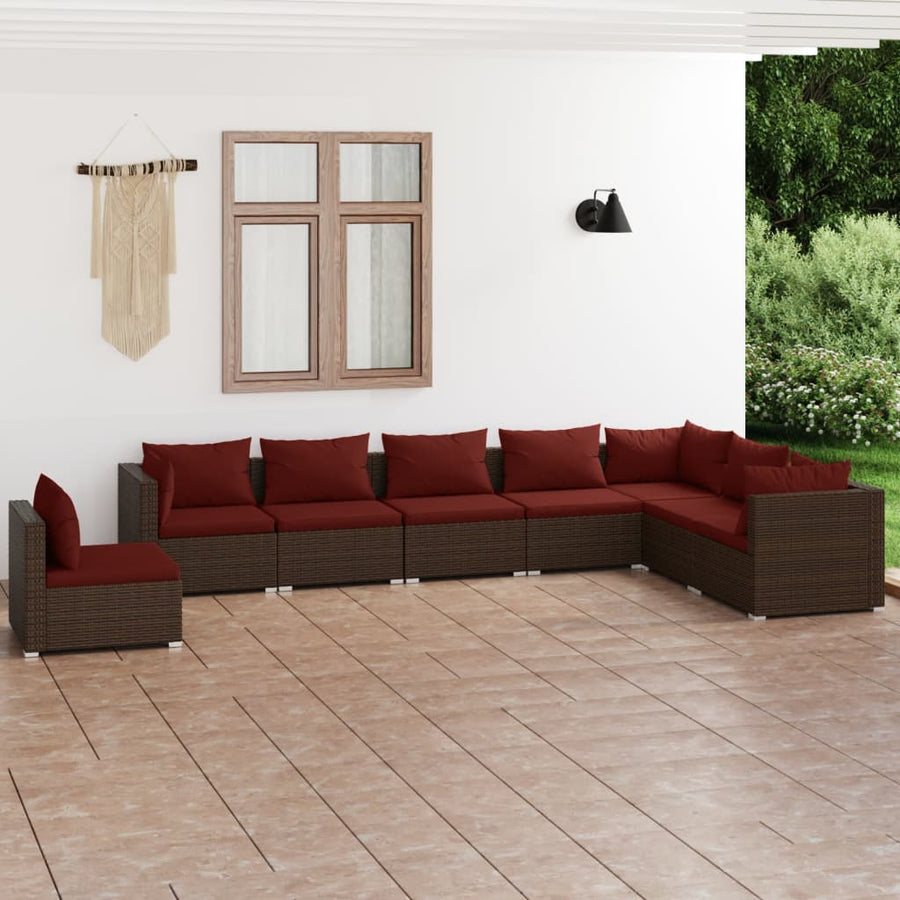 8-Delige Loungeset Met Kussens Poly Rattan 1