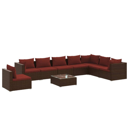9-Delige Loungeset Met Kussens Poly Rattan 1