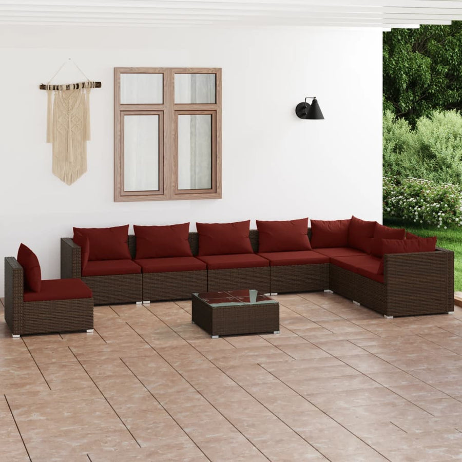 9-Delige Loungeset Met Kussens Poly Rattan 1