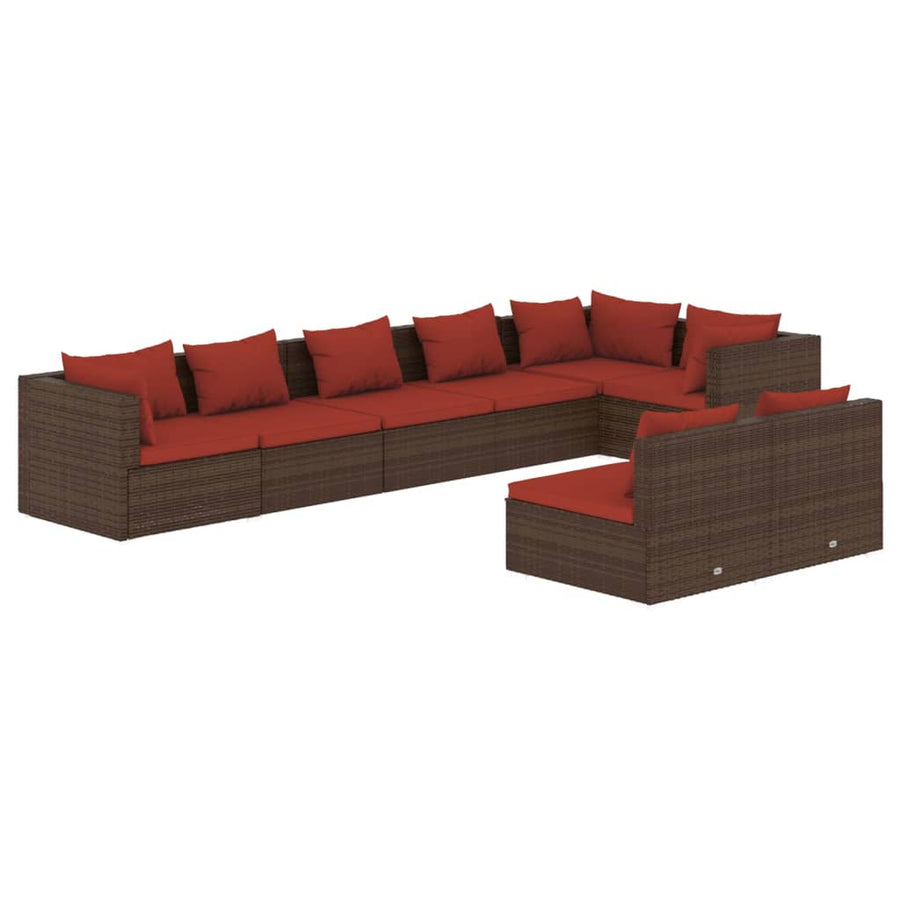 8-Delige Loungeset Met Kussens Poly Rattan 1