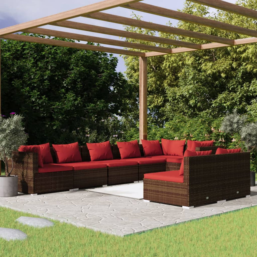 8-Delige Loungeset Met Kussens Poly Rattan 1