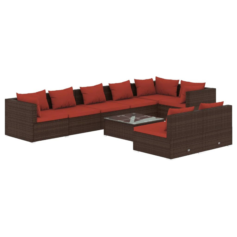 9-Delige Loungeset Met Kussens Poly Rattan 1
