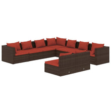 9-Delige Loungeset Met Kussens Poly Rattan 1