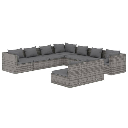 9-Delige Loungeset Met Kussens Poly Rattan 1