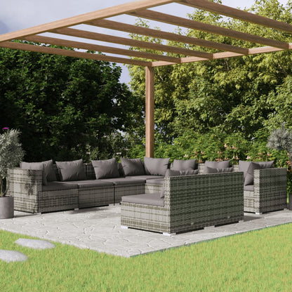 9-Delige Loungeset Met Kussens Poly Rattan 1