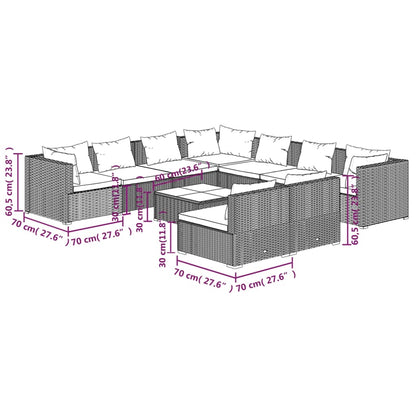10-Delige Loungeset Met Kussens Poly Rattan 1
