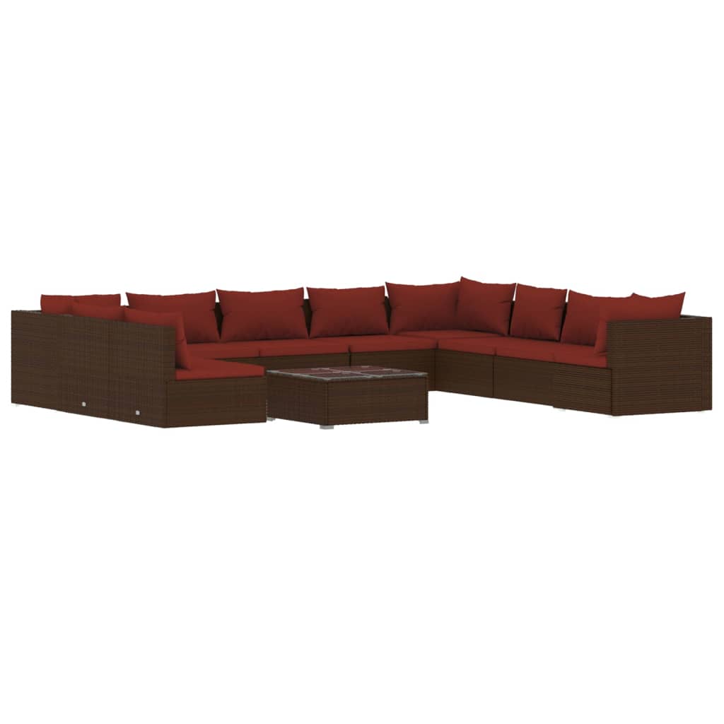 1 Loungeset Met Kussens Poly Rattan 1