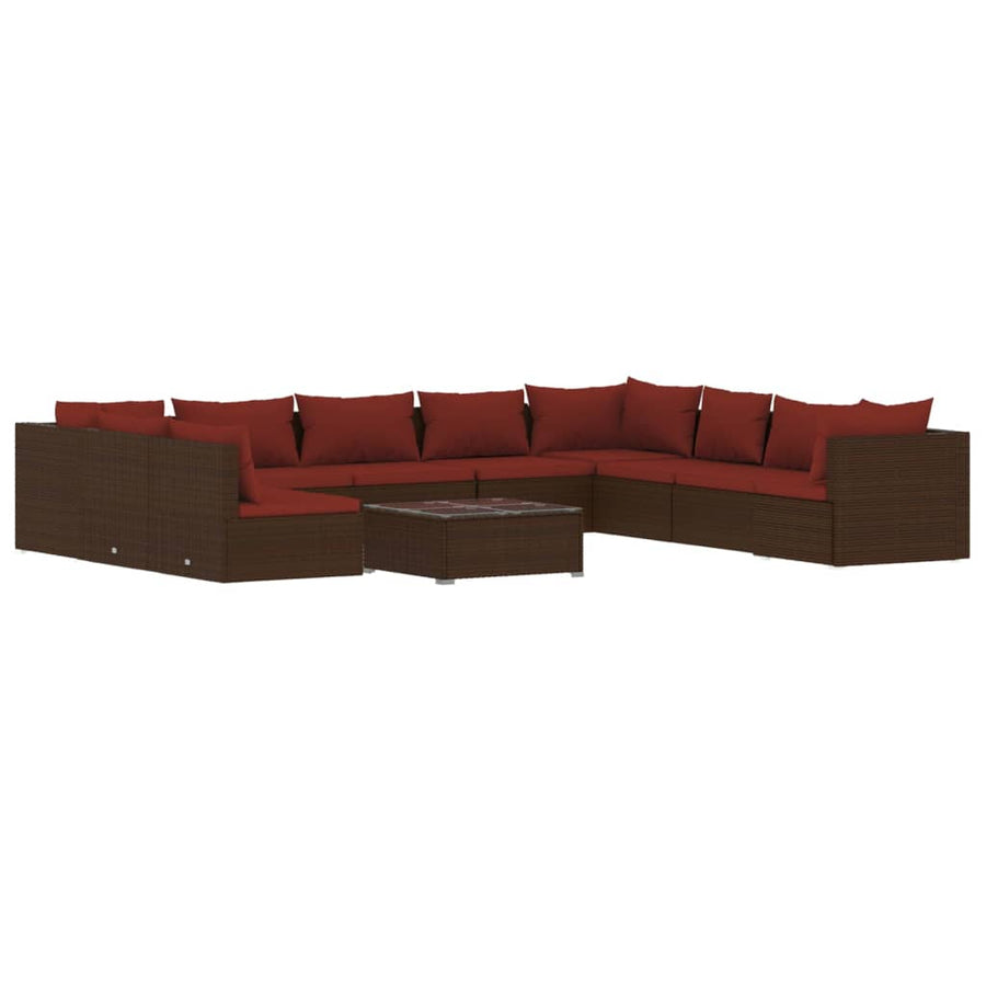 1 Loungeset Met Kussens Poly Rattan 1