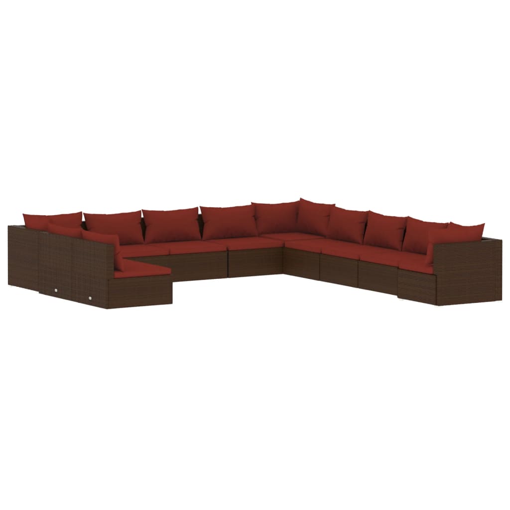 1 Loungeset Met Kussens Poly Rattan 1