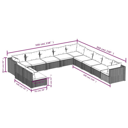 1 Loungeset Met Kussens Poly Rattan 1