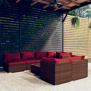 Loungeset 8-delig poly rattan bruin