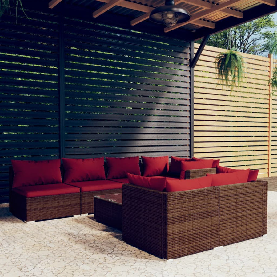 8-Delige Loungeset Met Kussens Poly Rattan 1