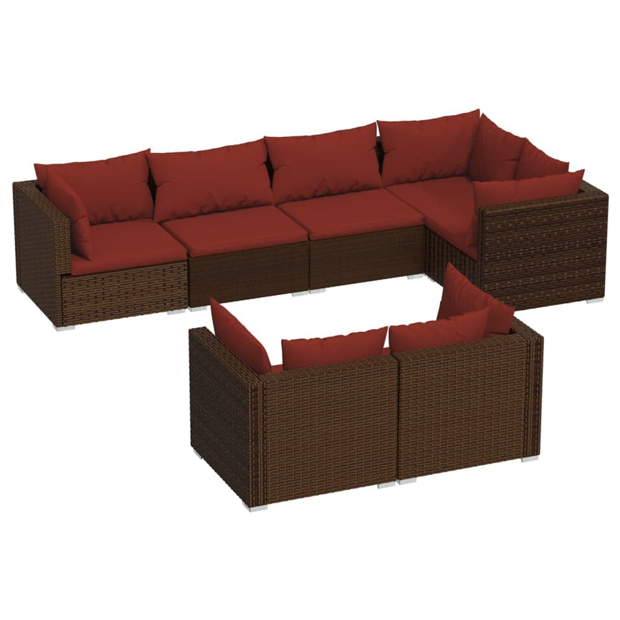 7-Delige Loungeset Met Kussens Poly Rattan 1