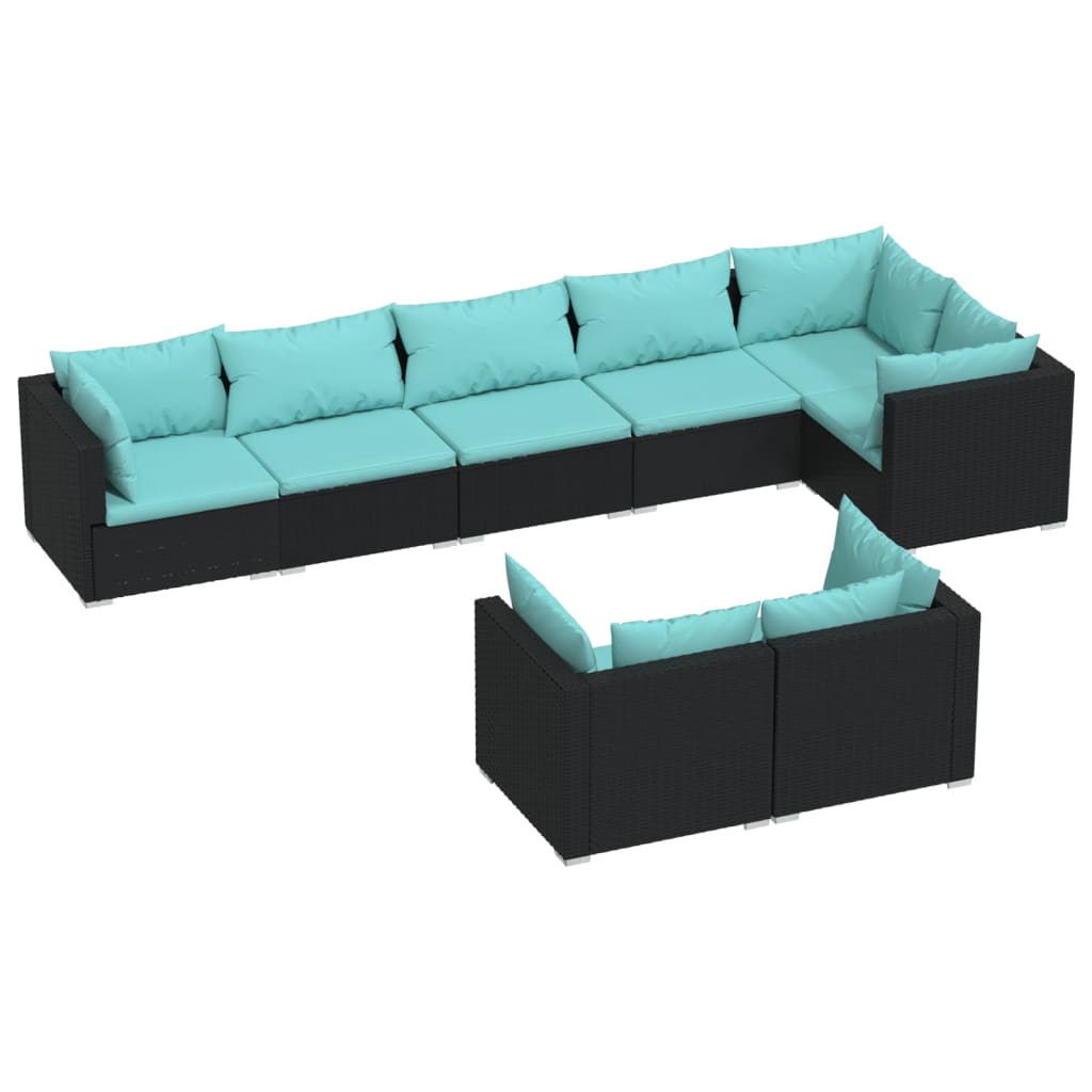8-Delige Loungeset Met Kussens Poly Rattan 1
