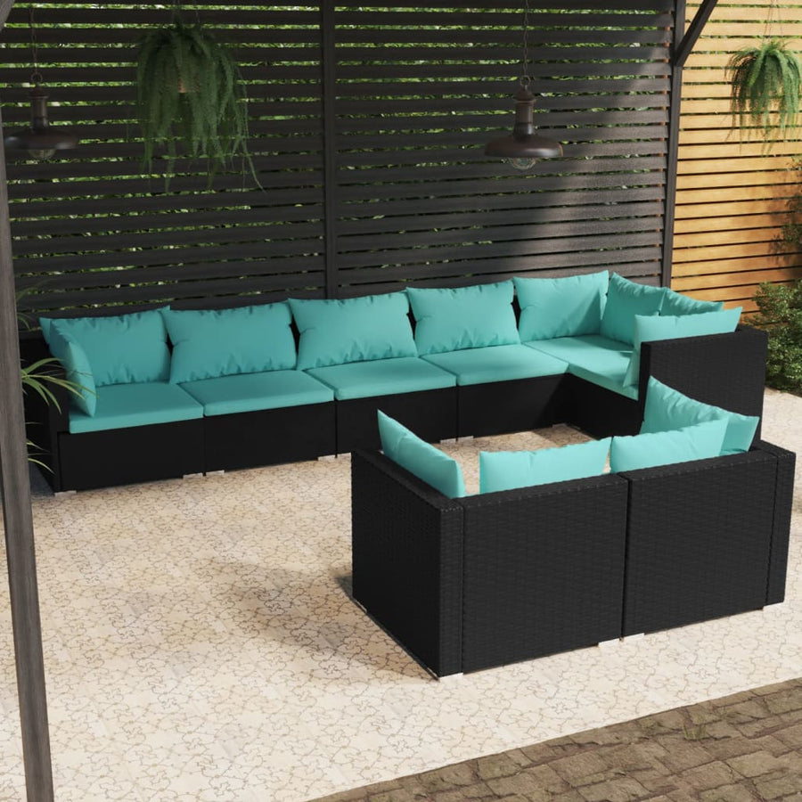 8-Delige Loungeset Met Kussens Poly Rattan 1