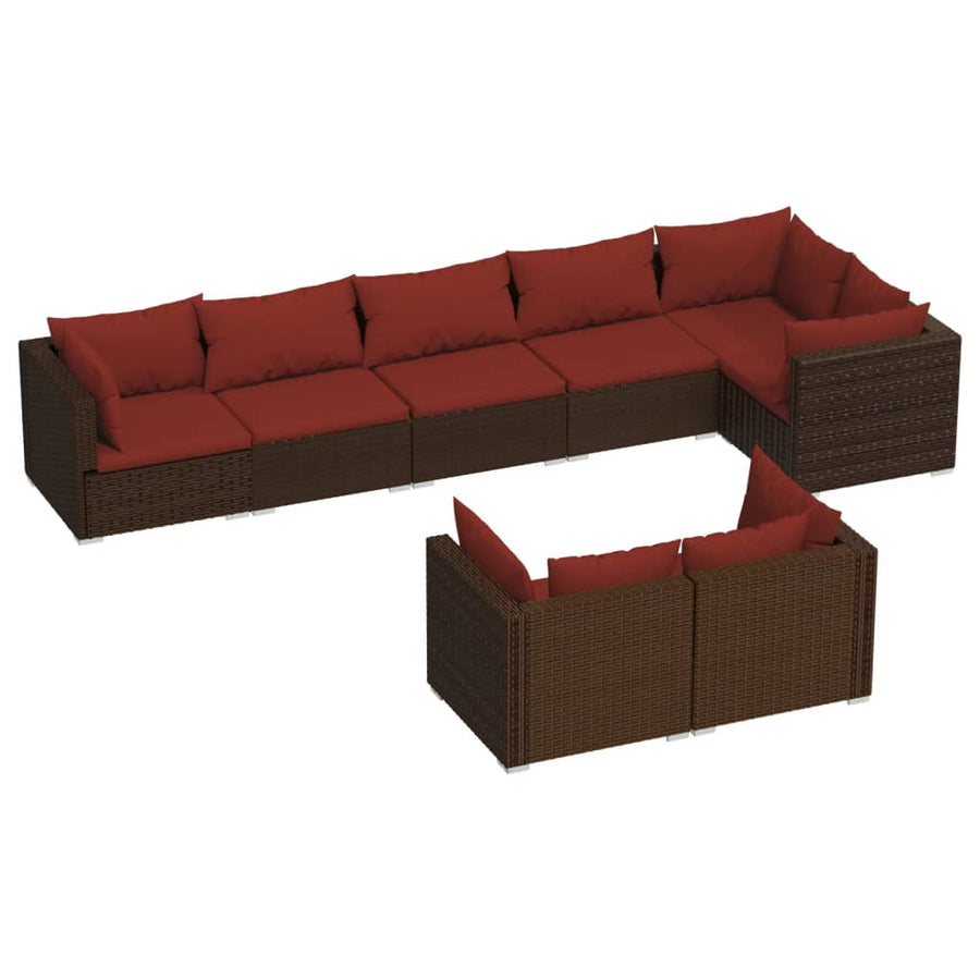 8-Delige Loungeset Met Kussens Poly Rattan 1