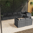 Loungeset 8-delig poly rattan grijs