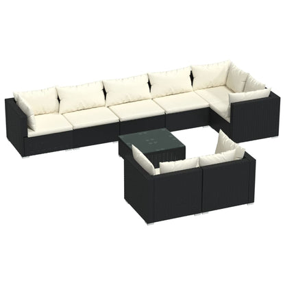 9-Delige Loungeset Met Kussens Poly Rattan 1