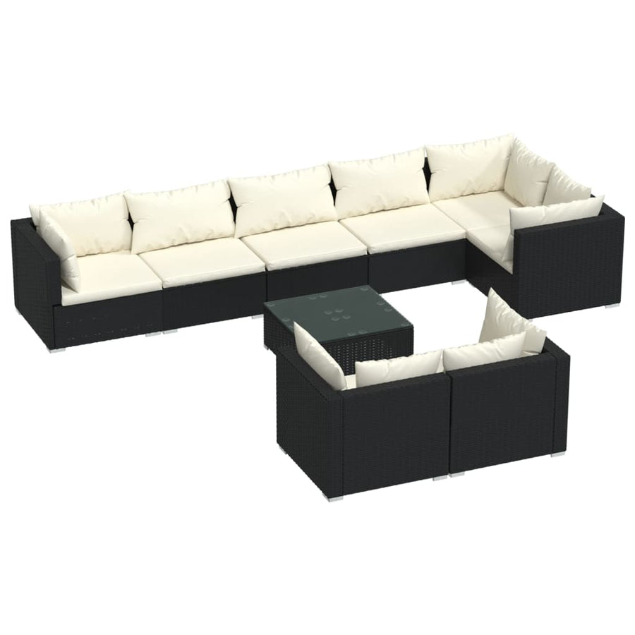 9-Delige Loungeset Met Kussens Poly Rattan 1