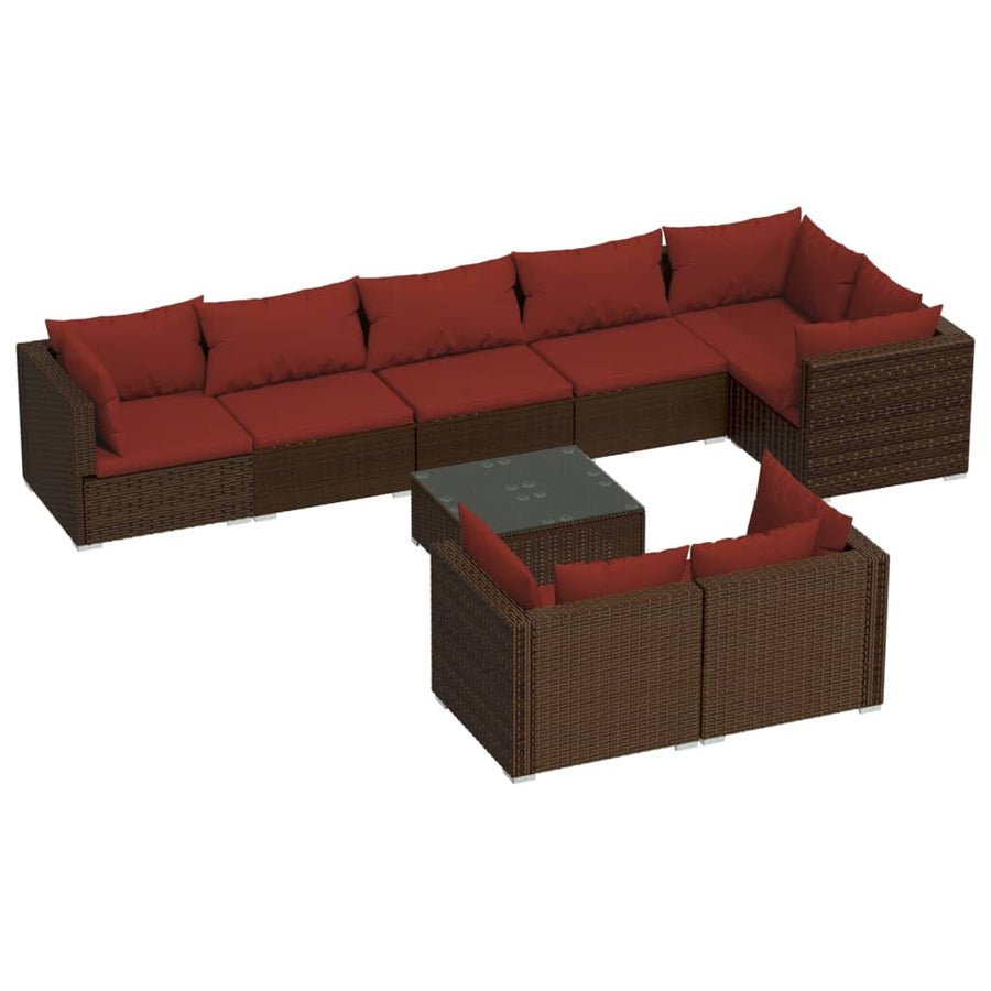 9-Delige Loungeset Met Kussens Poly Rattan 1