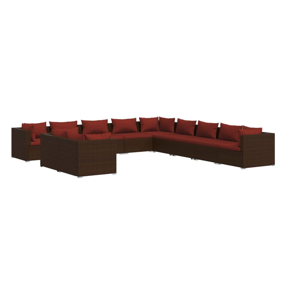 1 Loungeset Met Kussens Poly Rattan 1