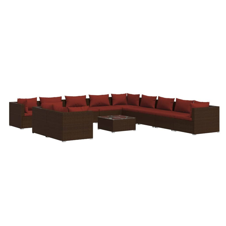 12-Delige Loungeset Met Kussens Poly Rattan 1